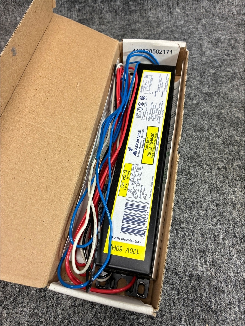 Advance AmbiStar RELB1S40SC Rapid Start Electronic Ballast 120V 60Hz